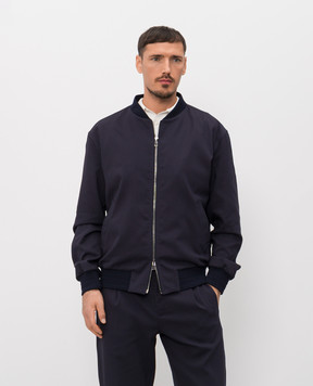 ISAIA Синий бомбер с шелком SW730821070