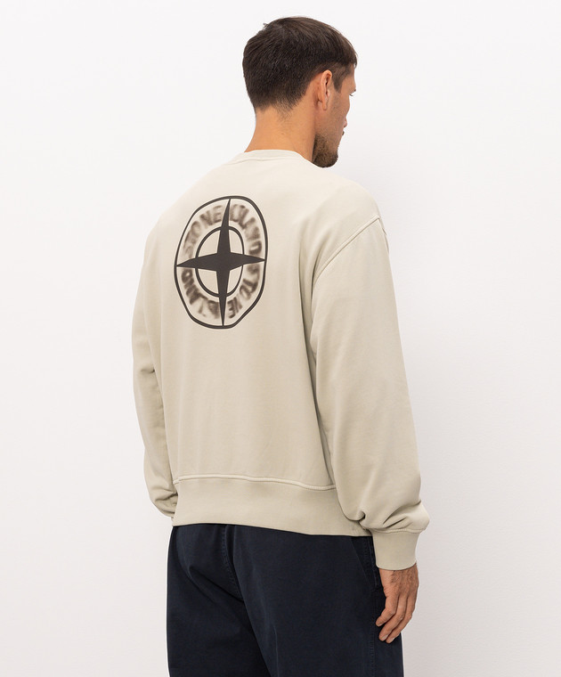 Stone Island Бежевий світшот з принтом логотипа L2S156100039S0477 зображення 4