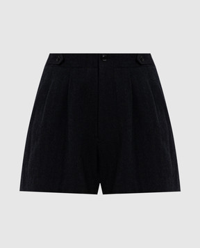 Y`S Yamamoto Чорні шорти з вовни у візерунок YLP01107