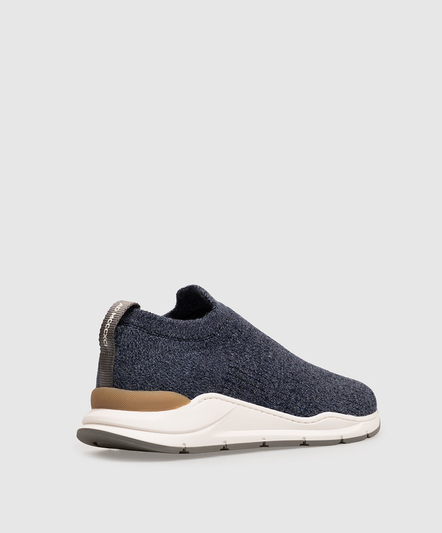 Brunello Cucinelli Дитячі сині кросівки з вовни BWOOL1F170 зображення 3