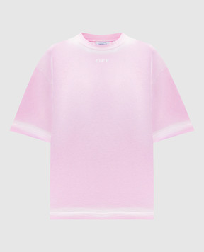 Off-White Розовая футболка Spray с принтом логотипа 2AA124S26JER007