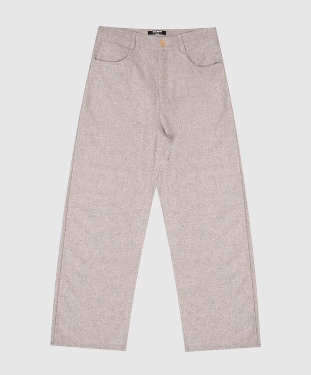 Balmain Детские серые брюки с шерстью BZ6H80I0341810
