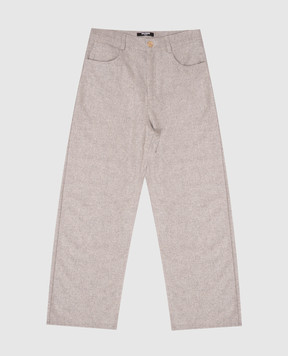 Balmain Дитячі сірі штани з вовною BZ6H80I03411214