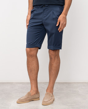 Enrico Mandelli Сині шорти з вовни з відворотами GYMSHO4531