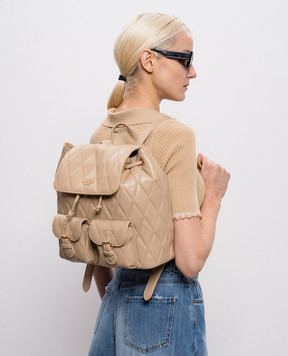 Twinset Бежевый рюкзак с геометрическим тиснением 261TB7280