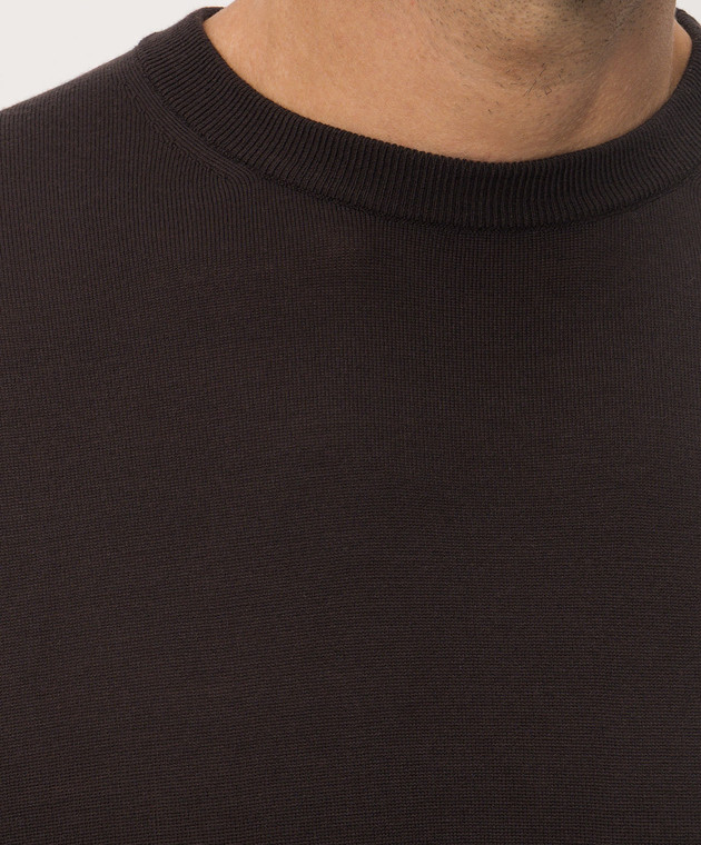 Cashmere&Whiskey Коричневий джемпер з вовни MU8121318541R зображення 5