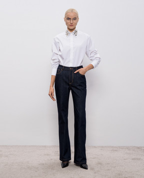 Alexander McQueen Біла сорочка з кристалами 848862QAABT