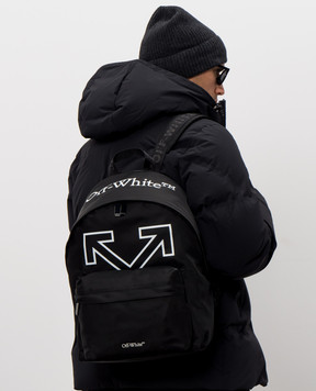 Off-White Черный рюкзак с принтом OWMNB02F26FB01