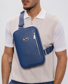 Stefano Ricci Синяя кожаная сумка-слинг с эмблемой ND200GPVD