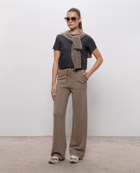 Max Mara Коричневые брюки FIABE из кашемира MXMFIABE