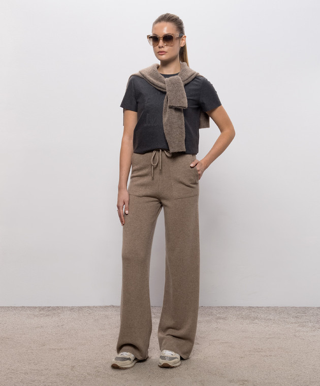 Max Mara Коричневі штани FIABE з кашеміру MXMFIABE зображення 2