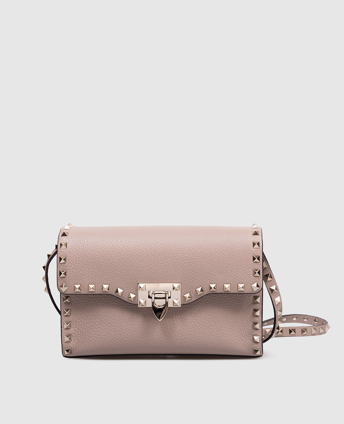 Бежевая кожаная сумка Rockstud