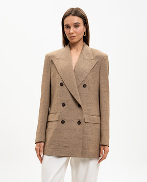 Dolce&Gabbana Коричневий двобортний жакет F29YFTHUMWC