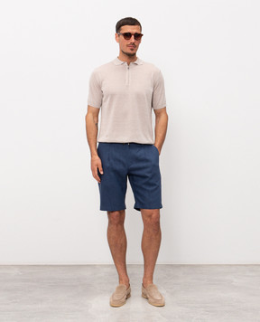 Cashmere&Whiskey Бежевое поло с леном MS004