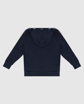 Balmain Детская синяя спортивная куртка с фактурным логотипом BZ4I30Z3183610
