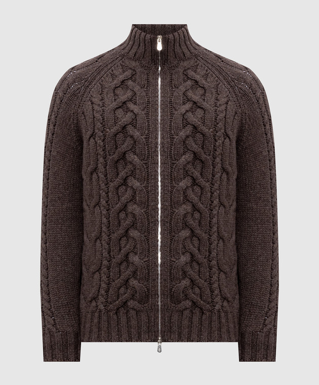 Brunello Cucinelli Коричневый кардиган из кашемира MA2301506