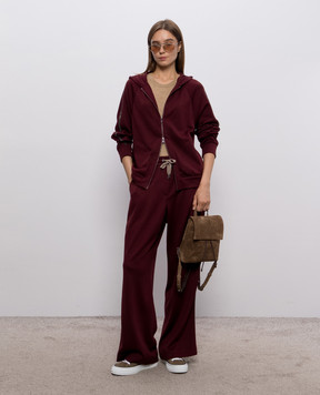 Brunello Cucinelli Бордова спортивна куртка з шовком MP828SM606