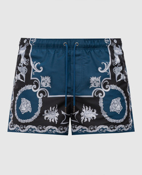 Versace Сині шорти для плавання в принт Hall of Heroes 10188831A16826