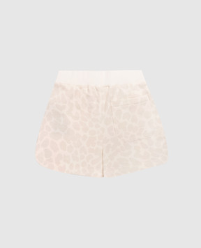 Balmain Дитячі бежеві шорти в принт BY6B39Z3762