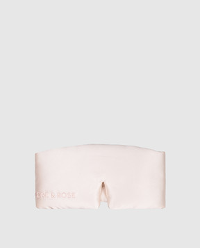 Dore & Rose Розовая маска для сна из шелка с логотипом DEEPSLEEPMASK