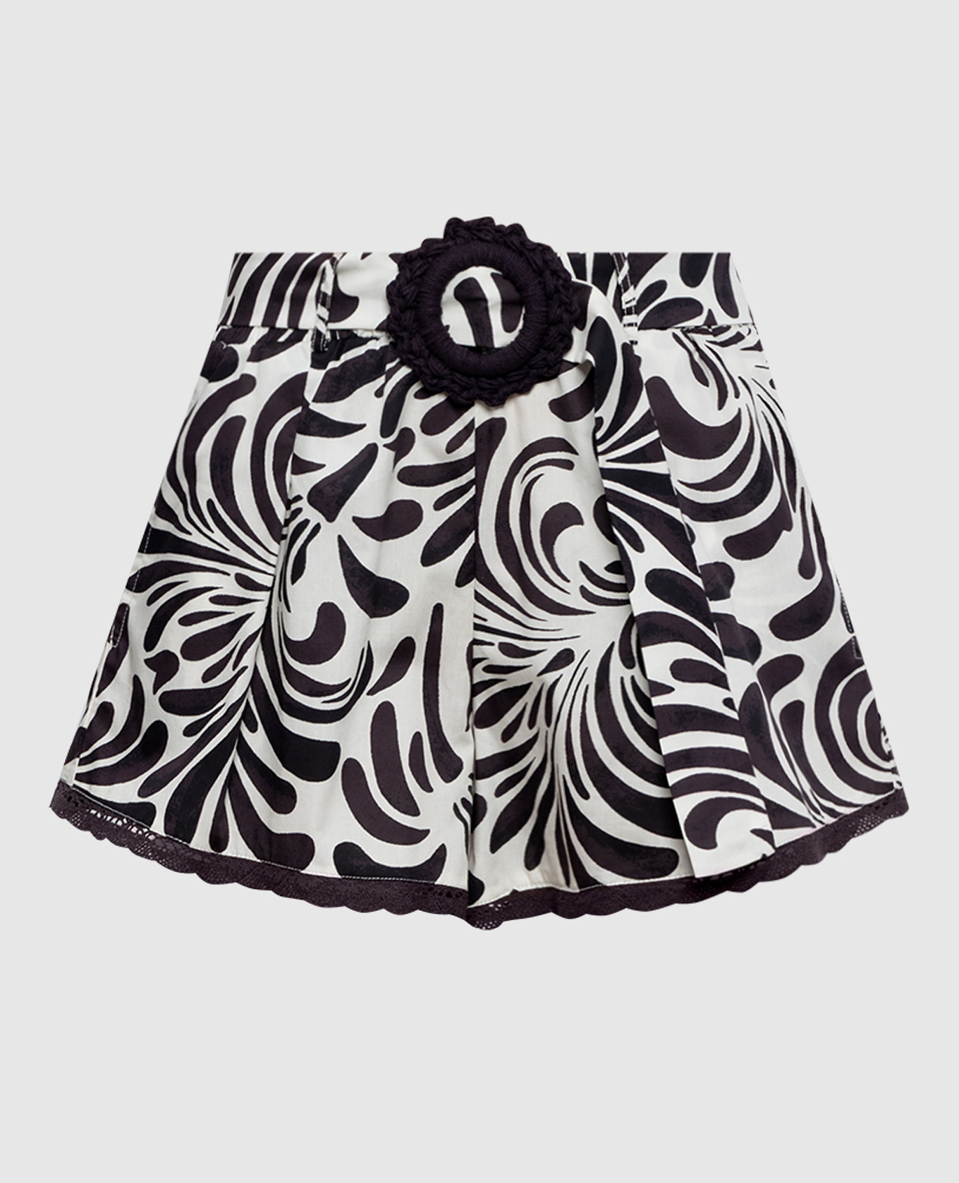 Бежевые шорты с контрастным принтом