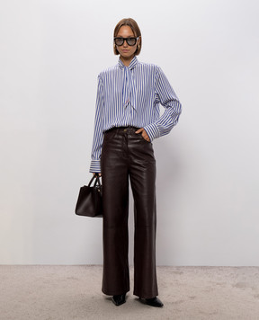 Givenchy Блузка Cocoon из шелка в полоску BW61MG16UR