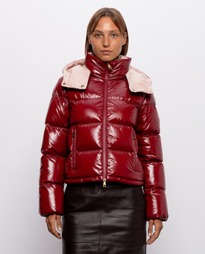Moncler Бордовый пуховик Niveole с нашивкой логотипа L20931A00031597EU