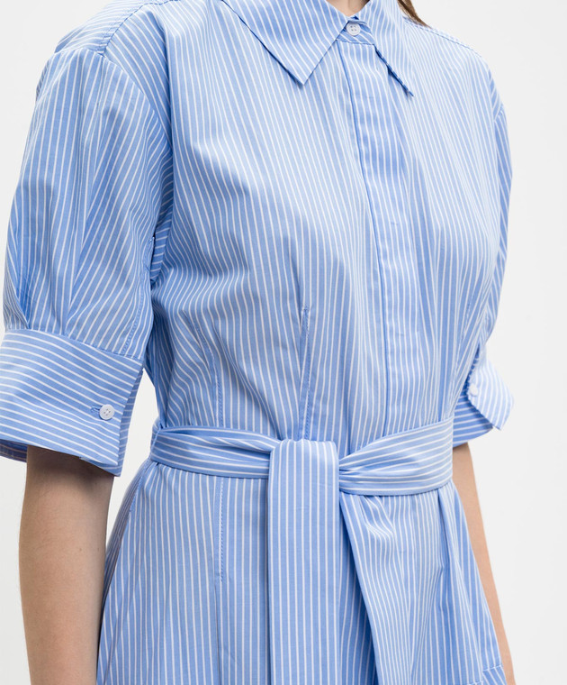 Simkhai Голубое платье-рубашка в полоску 2261262CO изображение 4