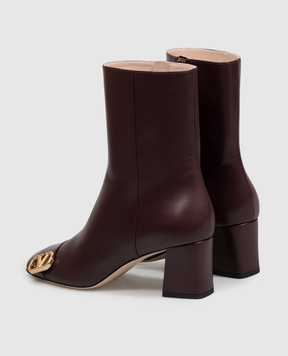Valentino Бордовые кожаные ботильоны VLogo 9W2S0PT5KLD