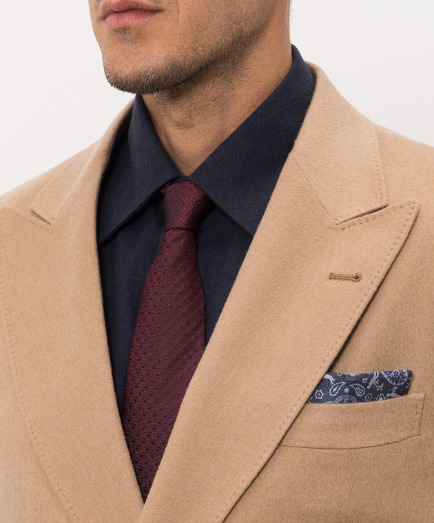 Brunello Cucinelli Бордовый галстук из шелка MI8990018 изображение 2