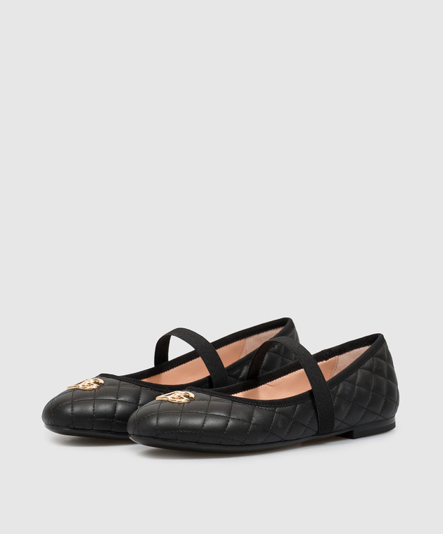 Dolce&Gabbana Черные кожаные балетки с стежкой D11433A09882736 изображение 2