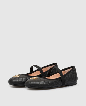 Dolce&Gabbana Черные кожаные балетки с стежкой D11433A09883738
