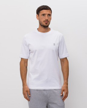 Brunello Cucinelli Белая футболка с эффектом наложения слоев M0B137451G