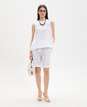 Peserico Білі шорти з льону з відворотами P0432102647