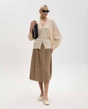 BOBOUTIC Бежевий кардиган з кашеміру та шовку 4303BIS