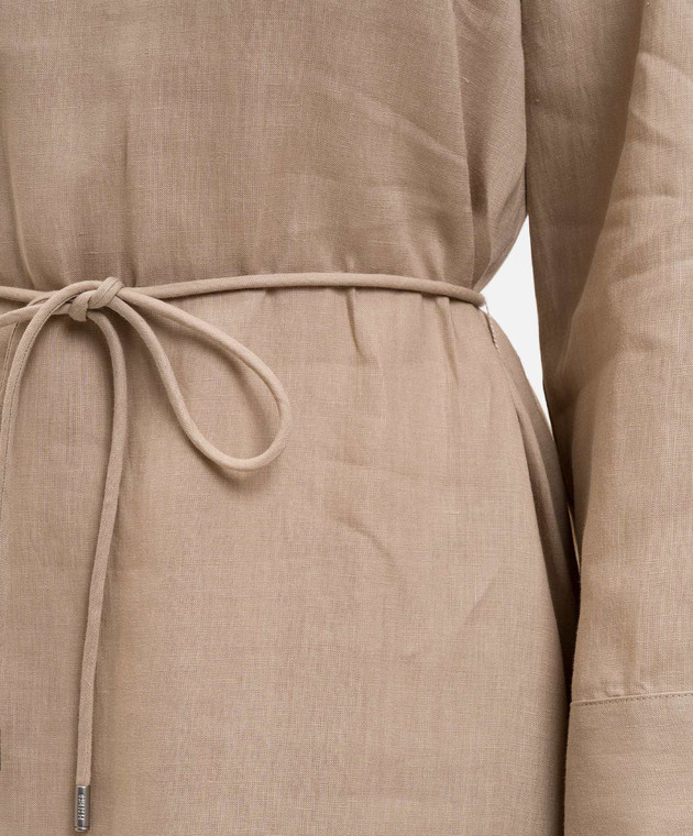 Peserico Бежева сукня з льону з розрізами S02415A02647 зображення 4