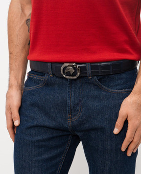 Stefano Ricci Синий ремень из кожи крокодила N381CSC556P