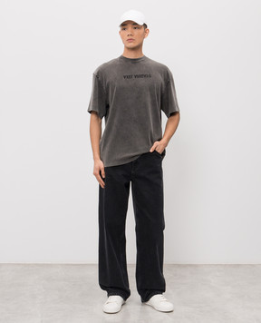 Axel Arigato Сіра футболка DISTORT з принтом логотипа A3118004