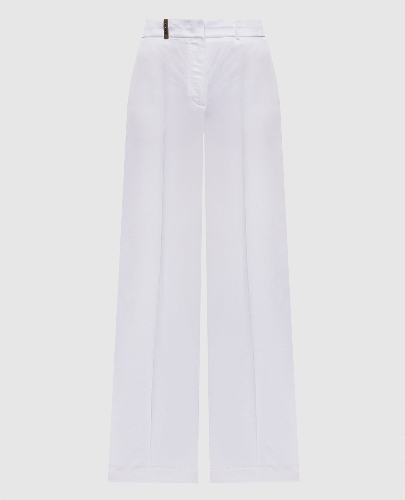 Белые брюки с льном