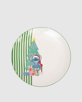 Disney Біла обідня керамічна тарілка Stitch DN25348
