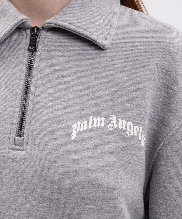 Palm Angels Серый свитшот с молнией PAWGC003FL001 изображение 4