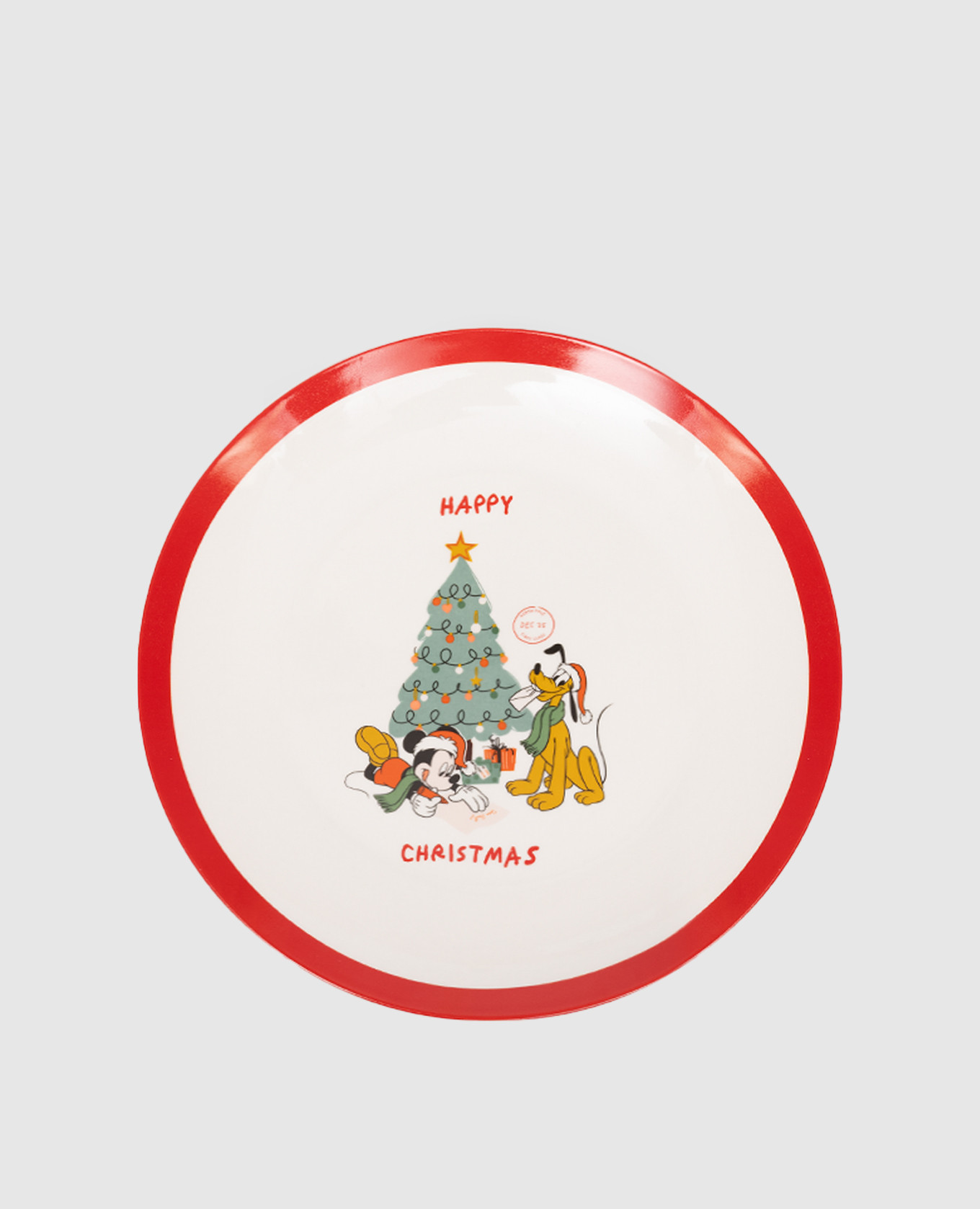 

Белая обеденная керамическая тарелка Mickey and Pluto, Белый, Посуда