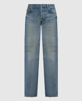 Saint Laurent Голубые джинсы с эффектом потертости 873827Y863G