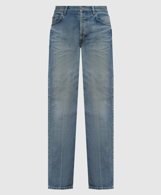 Saint Laurent Голубые джинсы с эффектом потертости 873827Y863G