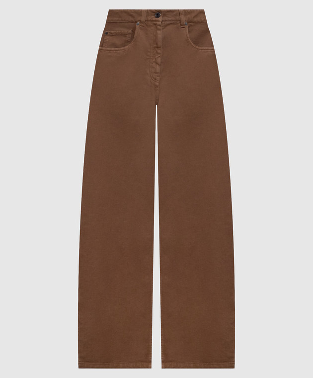 Brunello Cucinelli Коричневые джинсовые палаццо M0H81P4059