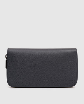 Stefano Ricci Синій шкіряний клатч з фактурною емблемою PP312GUMR