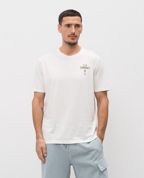 C.P. Company Біла футболка з принтом MTS174A110579W