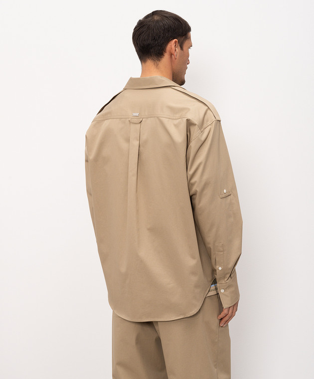 Ami Paris Бежева сорочка з емблемою HSH814CO0214 зображення 4