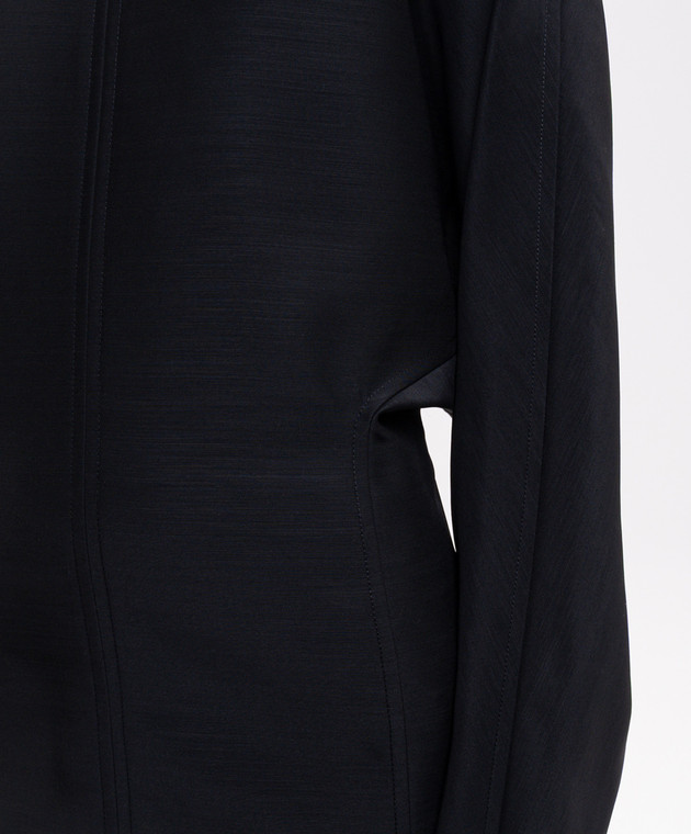 Carven Черное платье мини из шерсти и шелка 6262K21110 изображение 5