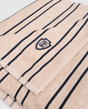 Brunello Cucinelli Бежевий махровий рушник в смужку MLSPUBS01